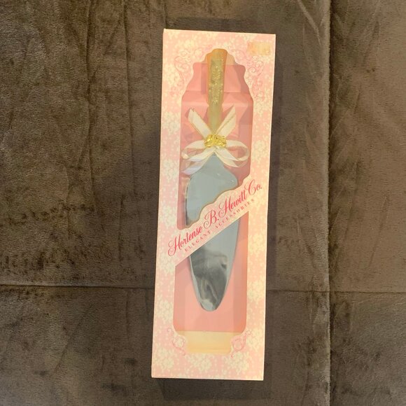 VINTAGE HORTENSE B. HEWITT CO. GOLD HANDLED SERVER, WEDDING ACCESSORY - Picture 3 of 6